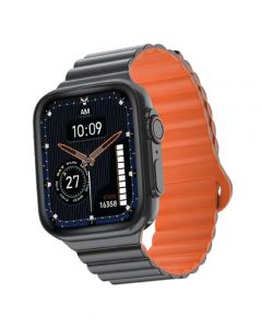 Dany Mark Pro Smartwatch Silicon Strap-Black Orange - On Installments - IS-0257